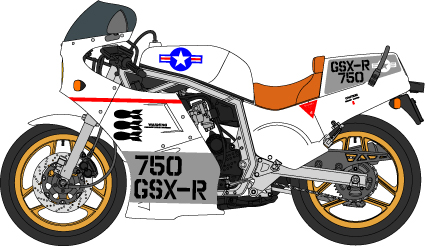 1/12スズキ GSX-R750 GAGカラーデカール